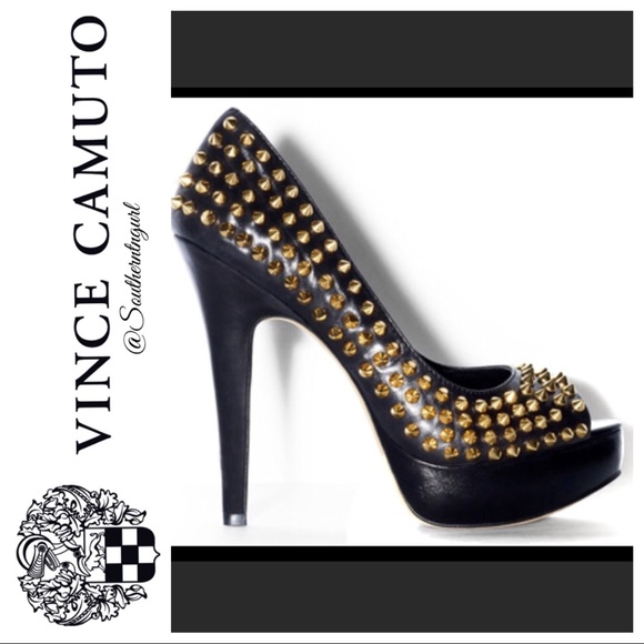 NWOT VINCE CAMUTO ”Mandie” SEXY Studded Spike Peep Toe Heels/ Pumps - Picture 10 of 10